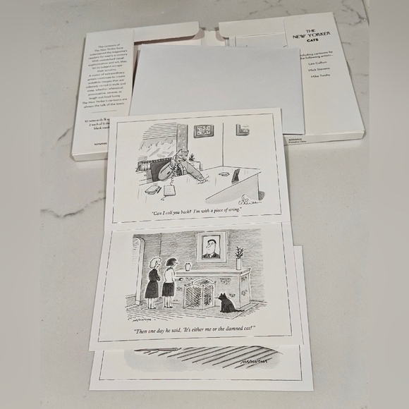 The New Yorker Cat Cartoons Notecard Wallet Pack of 10 Cards & Envelopes Blank - Picture 4 of 8